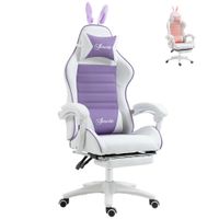 Racing Gaming Chair Reclining PU Leather Computer Chair with Headrest, Purple921-621V70VT