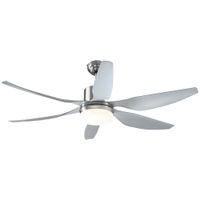 Reversible Ceiling Fan with Light, 6 Blades Indoor LED Lighting Fan, Silver