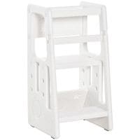 Kids Step Stool, Adjustable Standing Platform, Toddler Kitchen Stool312-050WT