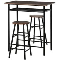 3-Piece Dining Kitchen Set with 1 Table and 2 Matching Chairs for Home Pub Cafe835-297BK