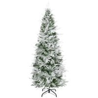 6' Snow Flocked Artificial Christmas Tree Cypress w/Branch Tips, Auto Open