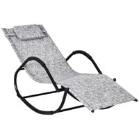 Patio Rocking Lounger Zero Gravity Rocker Outdoor Patio Garden Recliner84A-120V70GY