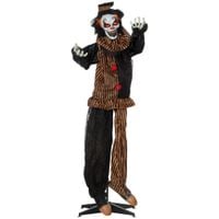 67" Outdoor Halloween Decorations Circus Clown, Lighted Life Size Animated Prop