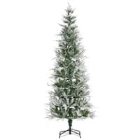 7' Snow Flocked Artificial Christmas Tree Cypress w/Branch Tips, Auto Open