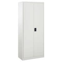 Filing Cabinet Storage Unit 2 Doors 5 Compartments Adjustable Shelf Cream White