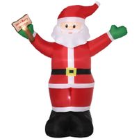 8' Inflatable Christmas Santa Claus Holds Light Sign of Blessings LED Display
