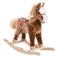 Kids Rocking Horse Wooden Plush Children Ride on Toy Rocker Nursery Baby Gift