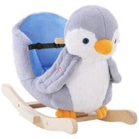 Animal Baby Rocking Horse Penguin Plush Cute Musical Button w/32 Songs Wide Seat
