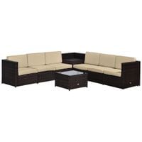 8Pcs Patio Rattan Seating Garden Furniture Set Table w/Cushions 6 Seater860-072V01BN