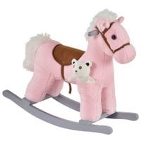 Kids Plush Ride-On Rocking Horse w/Plush Toy Animal Sounds for 18-36M330-118PK