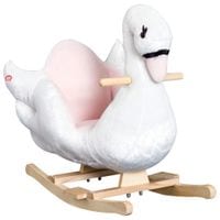 Kids Rocking Horse Ride on Swan Toy w/Music Safety Seat for Toddler 18 Months+