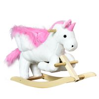 Kids Ride on Unicorn Baby Rocking Horse Rocker Chair Plush Toy with Music