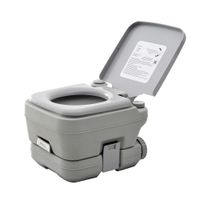 10L Portable Travel Toilet Outdoor Camping with 2 Detachable Tanks Grey