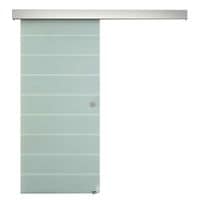 2M/6.6ft Sliding Glass Door Set Tempered Frosted Barn Door Hardware Track Kit