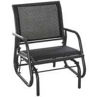 Outdoor Gliding Swing Chair Garden Seat W/Mesh Seat Curved Back Steel Frame