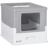 Hooded Cat Litter Box Litter Tray Pet Toilet W/Scoop, Front EntryD31-061V00GY