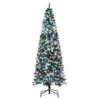 7FT Prelit Pencil Artificial Christmas Tree w/818 Tips 350 Colourful LED Light