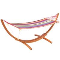 Garden Outdoor Patio Wooden Wood Frame Hammock ARC Stand Sun Swing Bed Seat