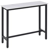 Bar Table Breakfast Dining Coffee Table W/Adjustable Footpads White & Black