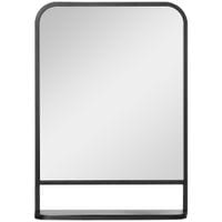Square Wall Mirror with Shelf, 70x50 cm Modern Mirrors for Living Room, Bedroom