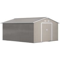 Garden Shed Storage Yard Store Door Metal Roof Tool Box Container 12.5ft X 11ft