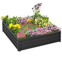 Raised Garden Bed with Steel Frame Outdoor Planter Kit for Flower Vegetables