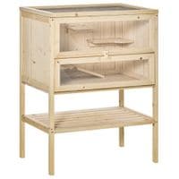 Wooden Hamster Cage w/Shelf, Openable Top for Gerbils Mice, 60 X 40 X 80cm