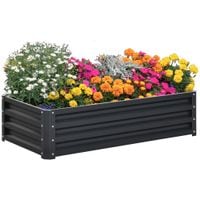 Raised Garden Bed Steel Planter Growing Box for Vegetables Flowers845-039V01GY