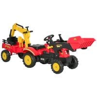 Pedal Powered Tractor Ride-On Car w/Moving Bucket Steering Wheel Wheels 3-6 Yrs
