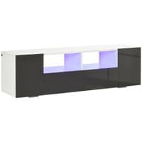 TV Unit Cabinet for TVs Up to 60" with LED Lights, TV Stand with Storage Grey