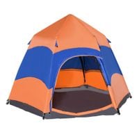 Four Man Hexagon Pop Up Tent Camping Festival Hiking Shelter Family Portable