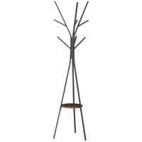 180cm Coat Rack Metal Hat Shelf Holder Free Standing Display Clothes Brown