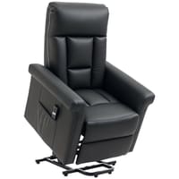 Power Lift Chair, PU Leather Electric Recliner with Heavy Duty Motor, Black