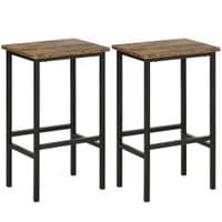 Industrial Bar Stools Set of 2, Counter Height Island Stools Rustic Brown