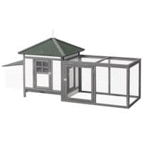 Chicken Coop Small Animal Pet Cage w/Nesting Box Outdoor Run Backyard WoodenD51-092GY
