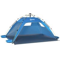 2 Man Pop-up Beach Tent Sun Shade Shelter Hut w/Windows Doors Hook Blue