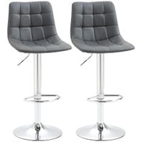 Bar Stools Set of 2 Adjustable Breakfast Dining Stools for Home Kitchen Grey