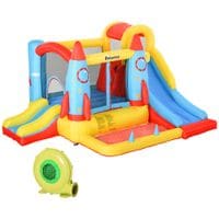 Bouncy Castle with Slide Pool Inflatable Rocket Trampoline 3.3 X 2.65 X 1.85m
