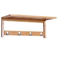 Mounted Shelf Clothes Rack Hanging Coat Hooks Hallway Wall Kitchen Bedroom