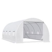 6 X 3 X 2 M Polytunnel Greenhouse Pollytunnel Tent w/Metal Frame White