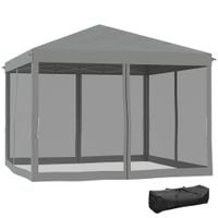 3 X 3 M Heavy Duty Pop Up Garden Gazebo with Handy Bag Mesh Sidewalls Grey