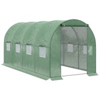Walk-in Polytunnel Round/Gable Top Garden Greenhouse Heat Shed W/Windows845-145