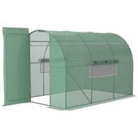 Reinforced Steel Walk-in Polytunnel Greenhouse with Door and Windows (3 X 2M)