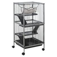 Rolling Small Animal Cage for Chinchillas Ferrets Kittens W/Platform Ramp Tray