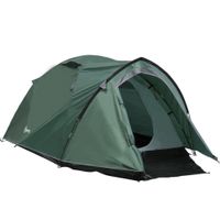Dome Tent for 2-3 Person Family Tent with Large Windows Waterproof Green