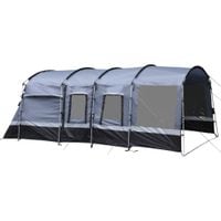 8-Person Camping Tent, Waterproof Family Tent with Sleeping Cabins Dark Grey