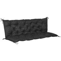 3 Seater/2 Seater Bench Swing Seat Cushion Only Garden Furniture Pad Backrest84B-136V70BK