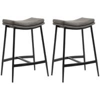 Industrial Bar Stools Set of 2 Kitchen Stools for Dining Room Kitchen Grey