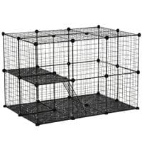 Pet Playpen DIY Small Animal Cage W/Doors Ramps for Kitten Bunny Chinchilla