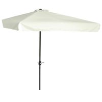 2.3m Half Round Parasol Umbrella Balcony Metal Frame Outdoor w/Crank No BASE84D-008V01CW